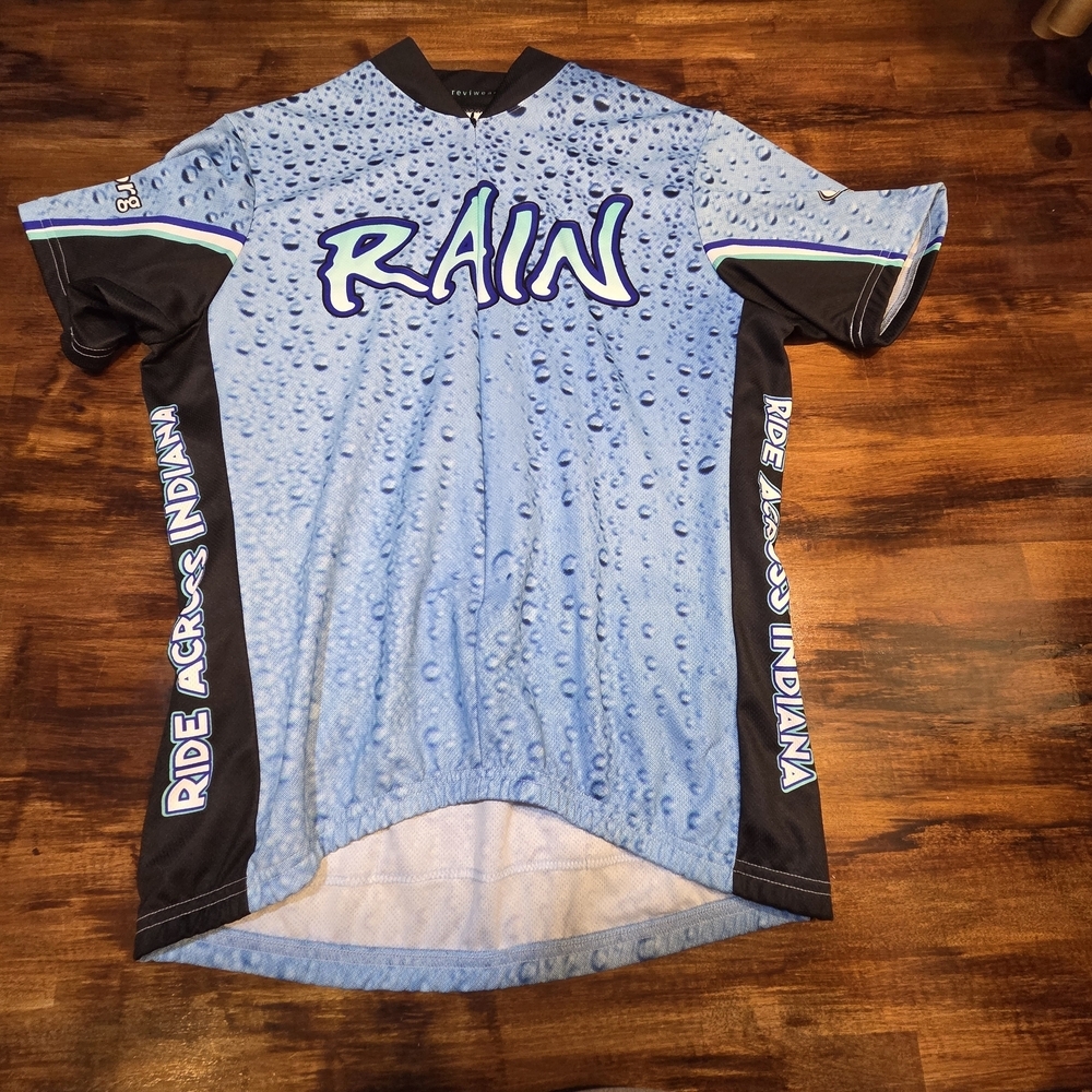 Blue Cycling Jersey Size Mens L